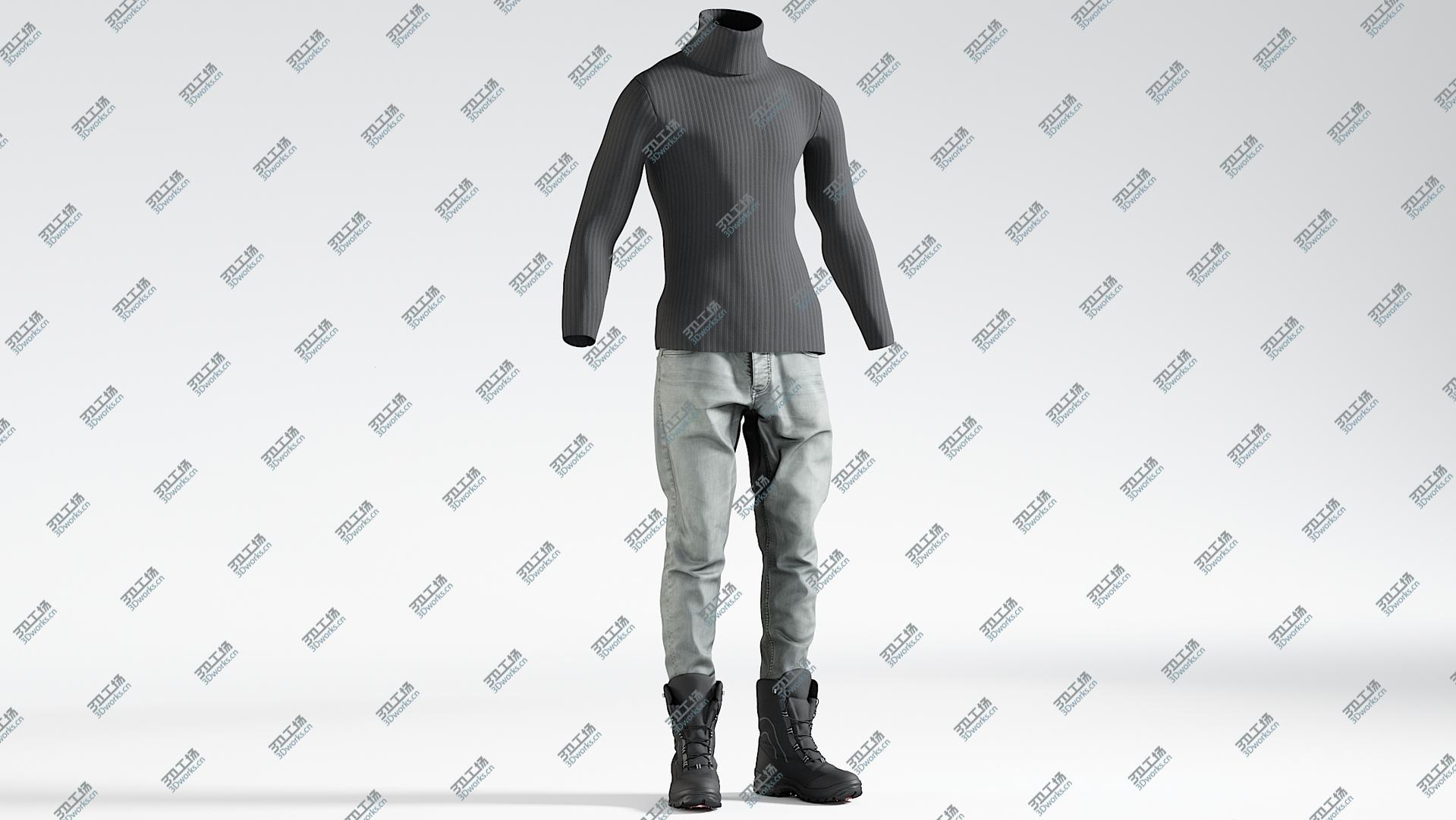 images/goods_img/20210319/Men's Jeans with Pullover and Boots 3D model/3.jpg